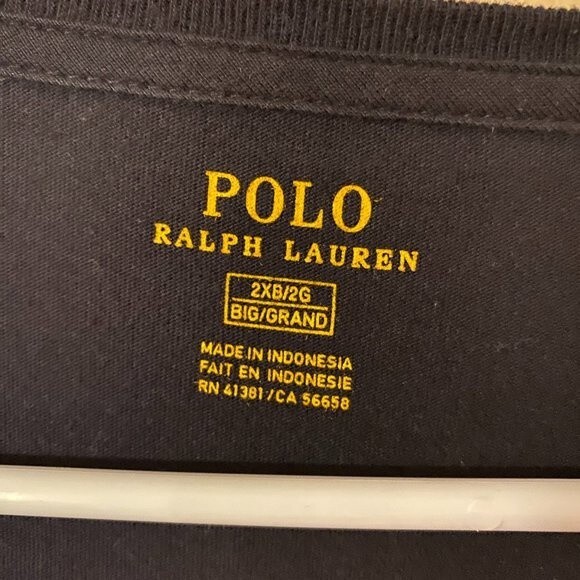 Polo Ralph Lauren, Men's SS T-shirt, 2xb/2G,  Dark Blue with red polo - Picture 3 of 5